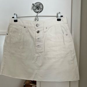 Madewell White Jean Skirt